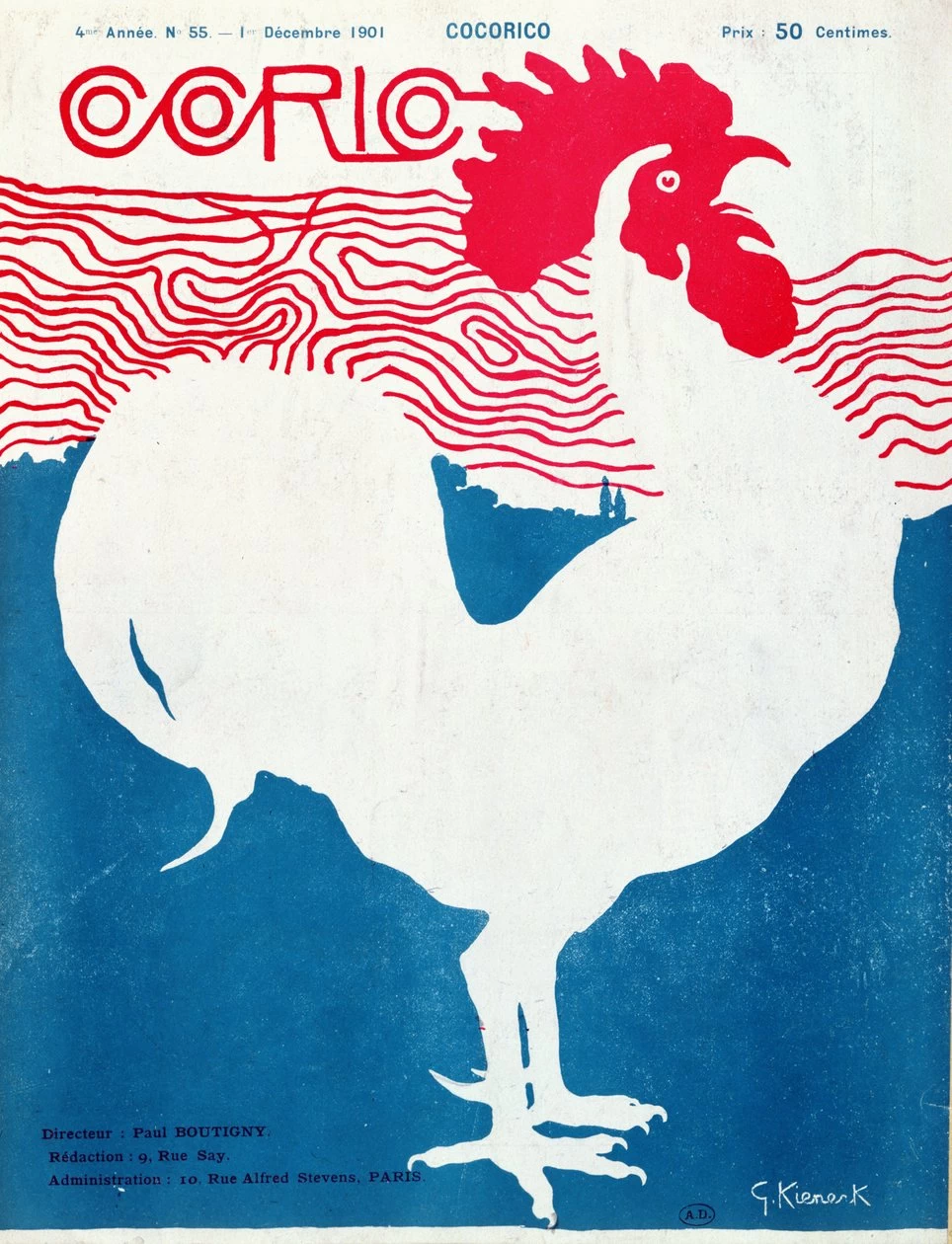Copertina della rivista 'Cocorico', dicembre 1901 - Bibliotheque des Arts Decoratift, Parigi